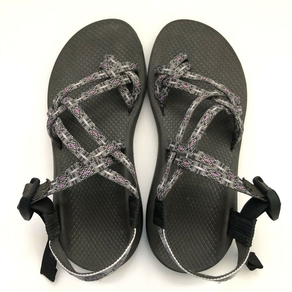 Chaco Women Grey Pink Aztec Z Cloud X2 Sandal Toe Loop Strappy Hiking Shoe 8